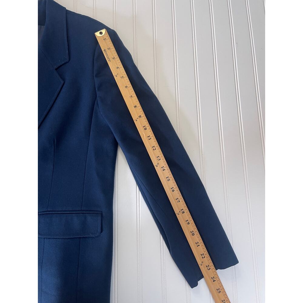 Vintage Pendleton Virgin Wool Blazer Jacket Preppy Navy Made USA Womens 16 - Picture 5 of 9